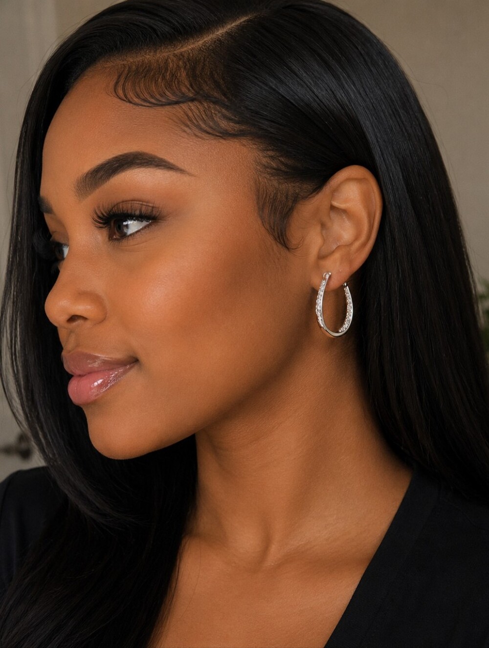 Chic Silver Teardrop Earrings with Crystals